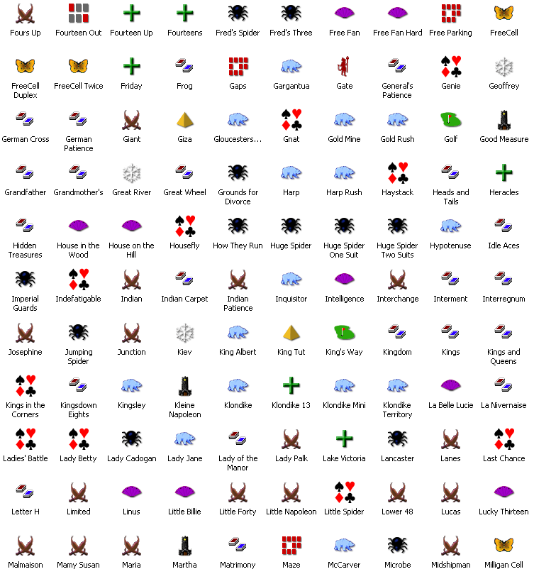 Games in Pretty Good Solitaire